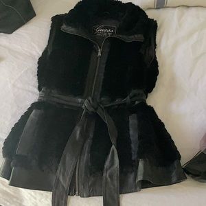 Guess leather and fake fur Vest